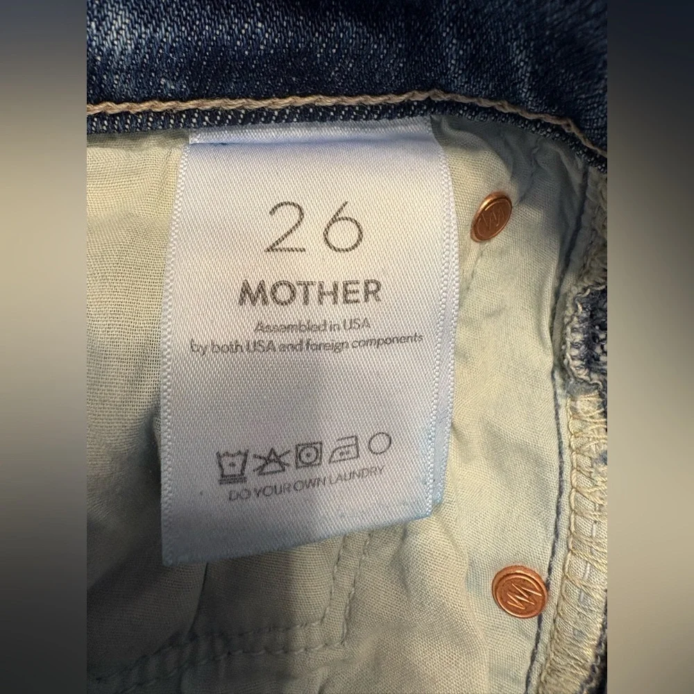Mother The Mid Rise Hiker Hover Penny For Your Thoughts Button Fly Jeans Size 26 - Picture 9 of 10